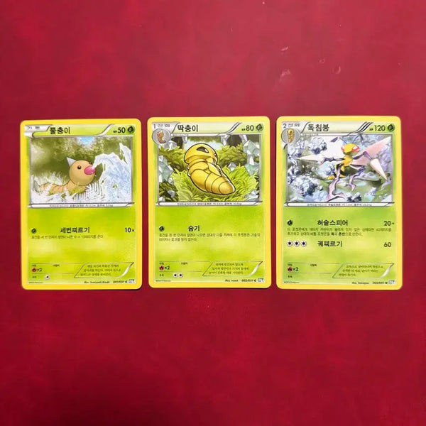 [BUNJANG] Pokemon BW Evolution Set Caterpie/Metapod/Butterfree 3-Card Bundle / 포켓몬 고대 카드 딱충이/독침봉/뿔충이 BW 진화세트 3장
