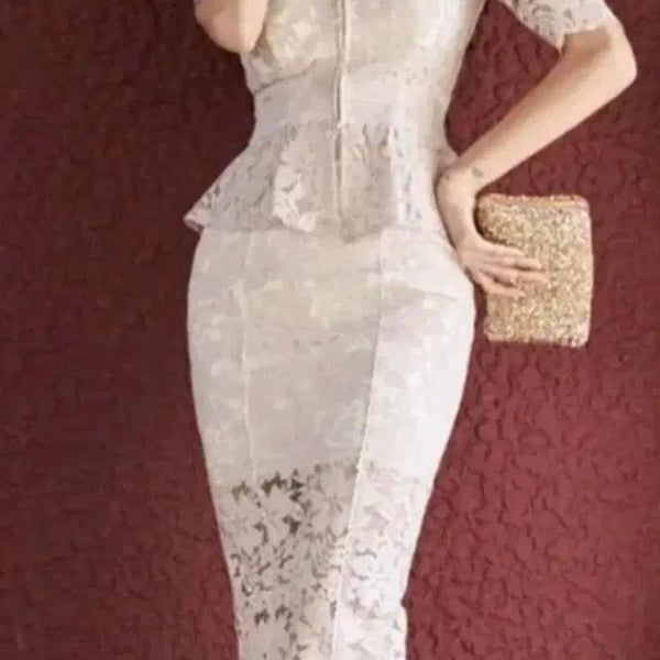 [BUNJANG] Imported Clothing Two-Piece Set Ivory / 수입의류 홀복 투피스(13.8)