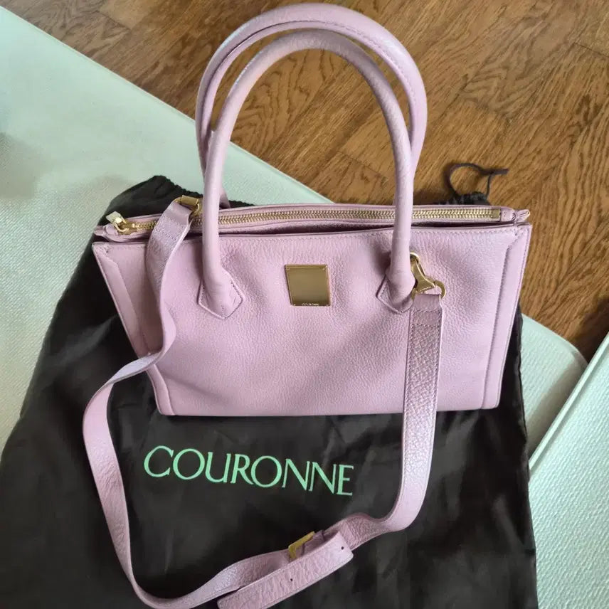 [BUNJANG] Couronne New Stephanie Line Tote Bag Pink / 쿠론 뉴 스테파니라인 토트백