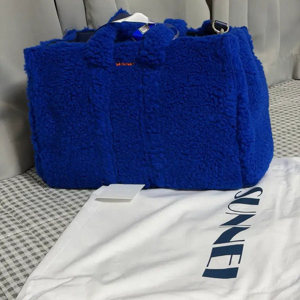 [BUNJANG] Suncay Perale Pipado Teddy Tote Duffle Bag Royal Blue / (OS) 써네이 페럴레피페도 테디 토트 더플 백 로얄 블루