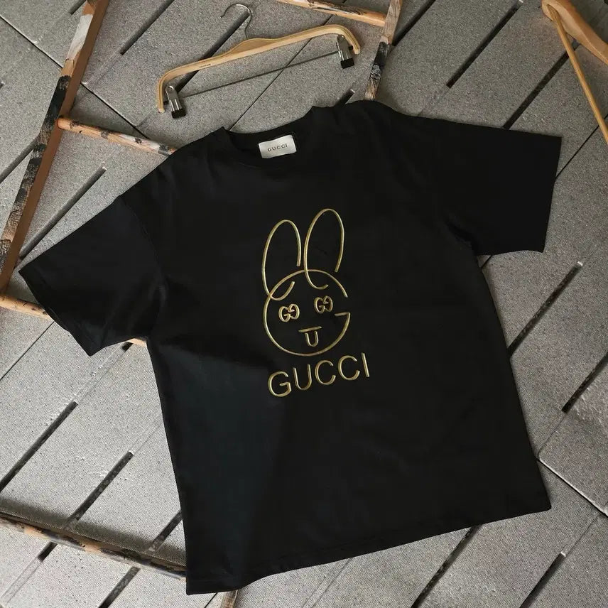 [BUNJANG] Gucci Rabbit Graphic T-Shirt Black / 구찌 토끼 그래픽 티셔츠 블랙