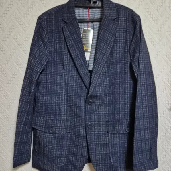 [BUNJANG] Valenki Navy Check Pattern Suit Jacket / 발렌키 정장 자켓