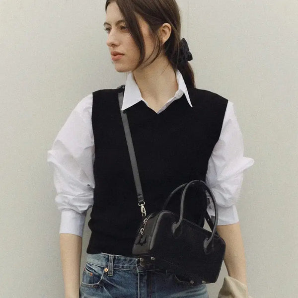 [BUNJANG] Demellier Medium Box Bowling Bag Tote Crossbody Black / 드메리엘 볼링백 크로스백 토트백 가방 미디움 박스 블랙