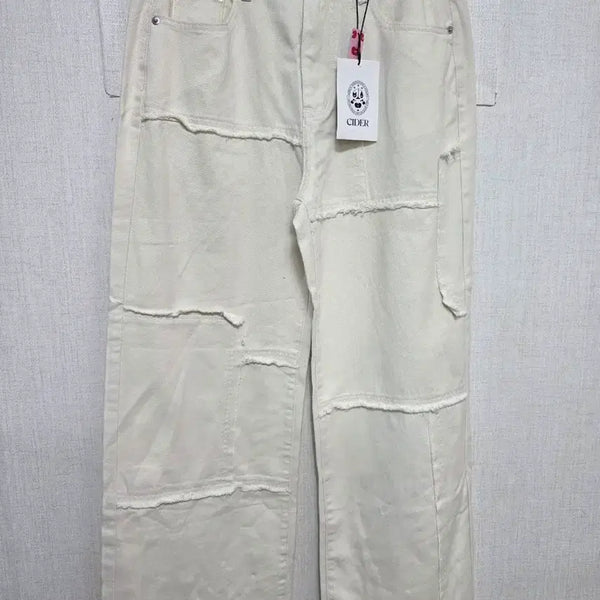 [BUNJANG] CIDER Ivory Patchwork Denim Pants / CIDER 아이보리 데님 팬츠