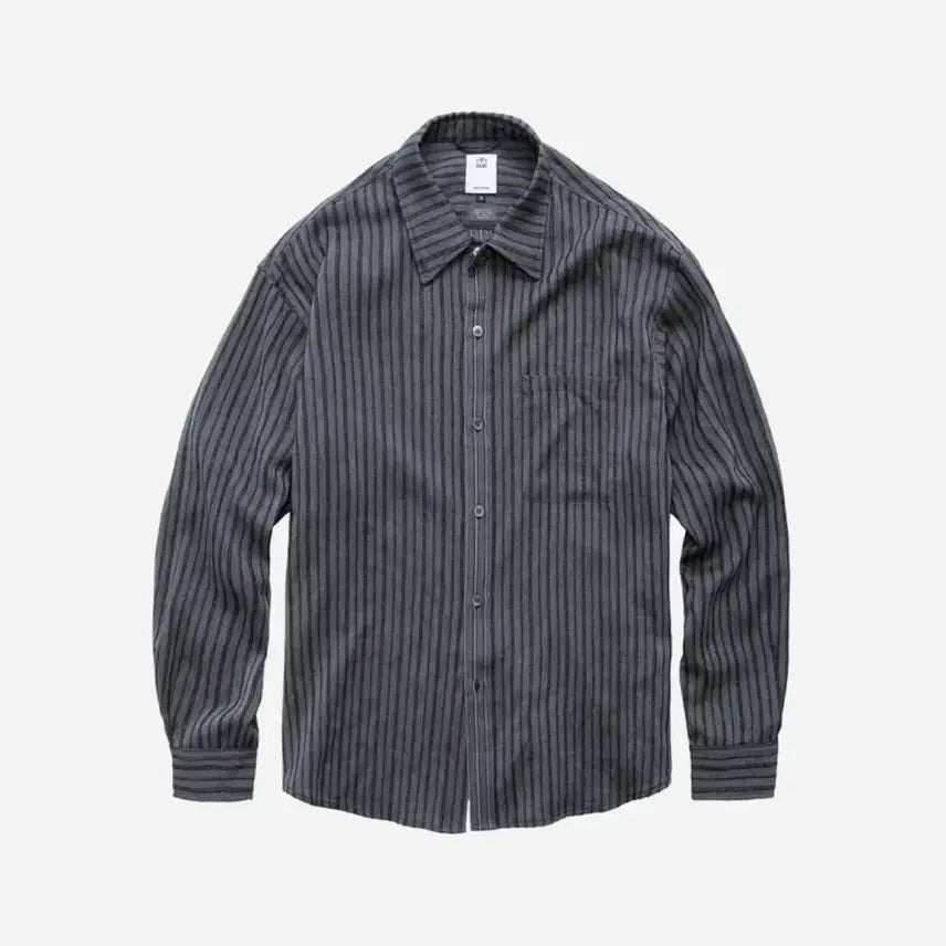 [BUNJANG] Polytelung Loose Stripe Shirt Charcoal / [2] 폴리테루 루즈드 스트라이프 셔츠 차콜