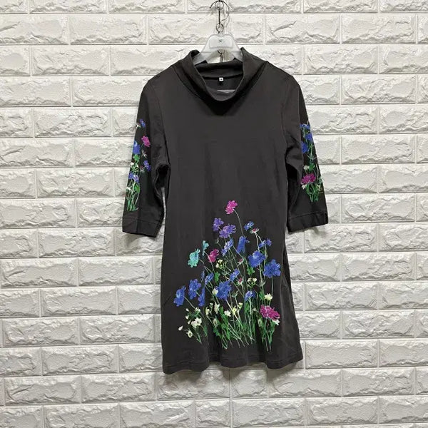 [BUNJANG] Flower Printing 5-Sleeve Dress / 2507) 플라워 프린팅 5부 소매 원피스