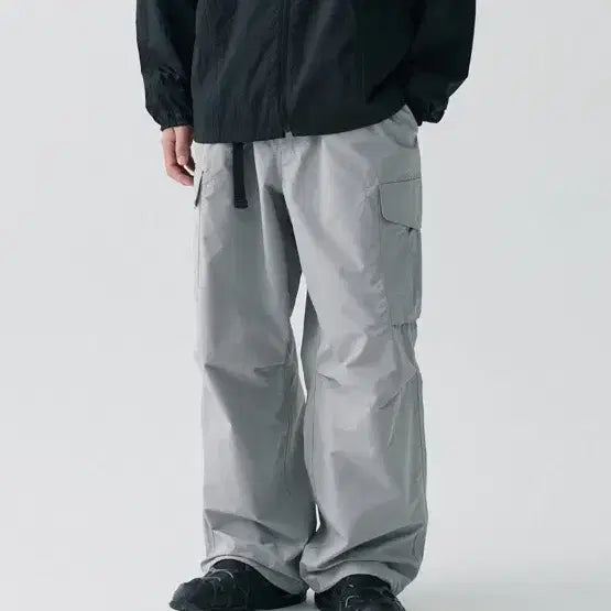 [BUNJANG] Musinsa Standard City Leisure NP Wide Belted Cargo Pants [Light Grey] / 무탠다드 시티레저 NP 와이드 벨티드 카고 팬츠 [라이트 그레이]
