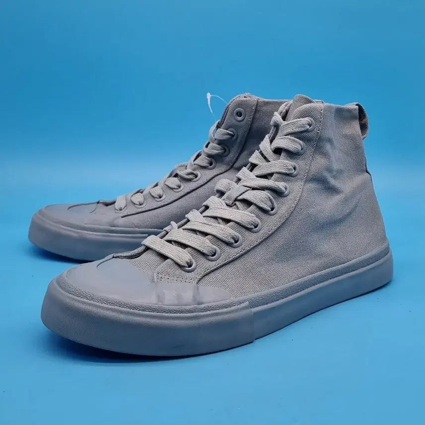 [BUNJANG] Zara Canvas Grey High-Top Sneakers 285 / 자라 캔버스 그레이 하이탑 285