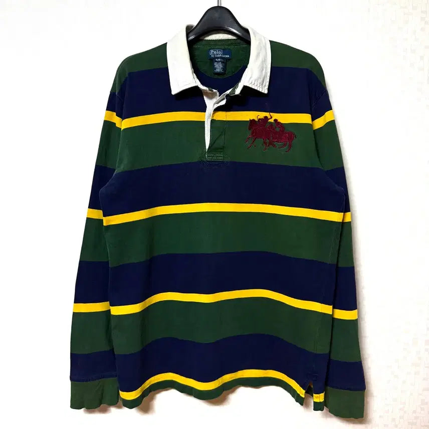 [BUNJANG] Polo Ralph Lauren Women's Rugby Long Sleeve Polo Shirt / [M,95]폴로 여성 럭비티 카라티 긴팔티
