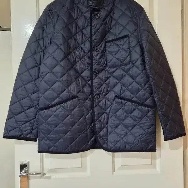 [BUNJANG] Barbour Mens Modern Liddesdale Quilted Jacket Navy Tartan Size Medium / Barbour Mens Quilted Jacket Size Medium