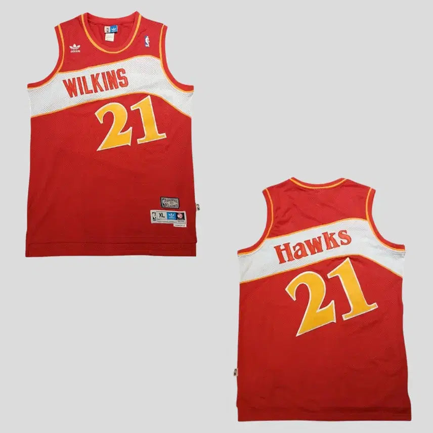 [BUNJANG] Adidas x NBA Atlanta Hawks Dominique Wilkins 80s Replica Jersey / 아디다스 X NBA 엔비에이 80s 복각 레드 애틀랜타 호크스 도미니크