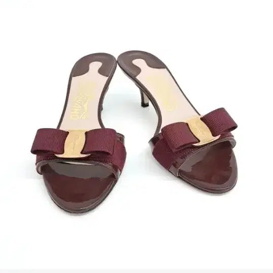 [BUNJANG] Salvatore Ferragamo Patent Carla Sandals 6cm Heel / 정품 페레가모 페이던트 까를라 샌들 5C