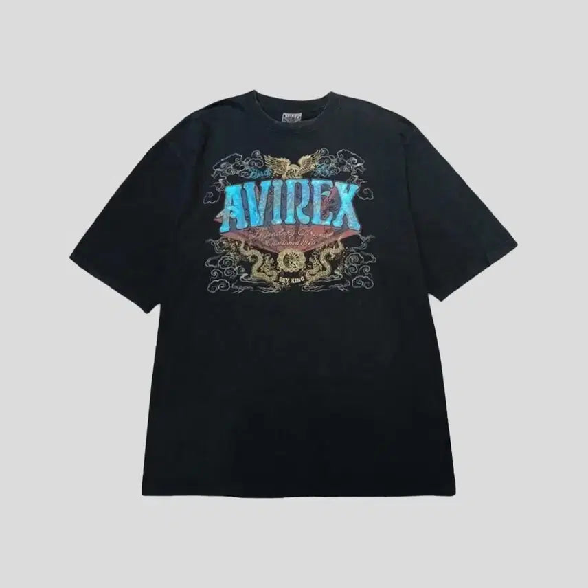 [BUNJANG] AVIREX Superior Pigment Washed Black Multicolor Glitter Vintage Jacket / AVIREX 아비렉스 수페리어 피그먼트 워시드 블랙 멀티컬러 글리터 올드