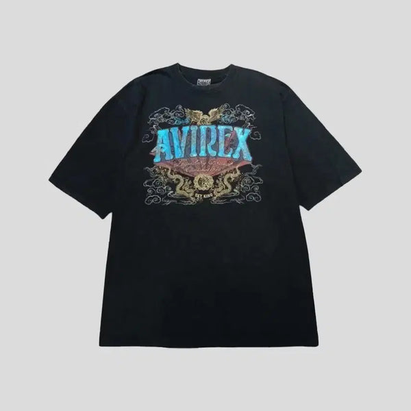 [BUNJANG] AVIREX Superior Pigment Washed Black Multicolor Glitter Vintage Jacket / AVIREX 아비렉스 수페리어 피그먼트 워시드 블랙 멀티컬러 글리터 올드