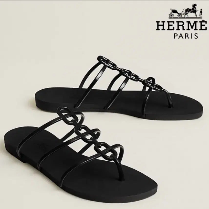 [BUNJANG] Hermes Mykonos Sandals Black / 에르메스 샌들 블랙