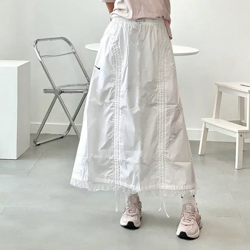 [BUNJANG] Nike Women's Rush Woven Chiffon Banding Skirt White W / 나이키 여성 러쉬 우븐 쉬폰 밴딩 스커트 화이트 W