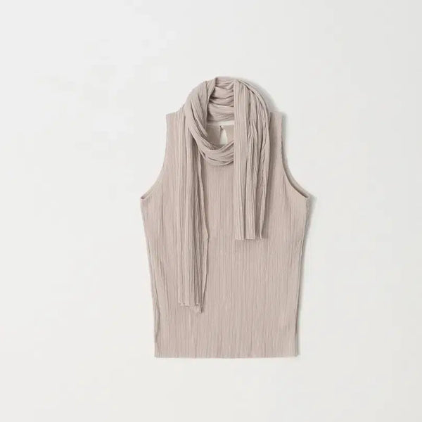 [BUNJANG] Arto Pleats Top & Scarf Peach / 새상품) 아르토 플리츠탑 스카프 피치 pleats top & scarf