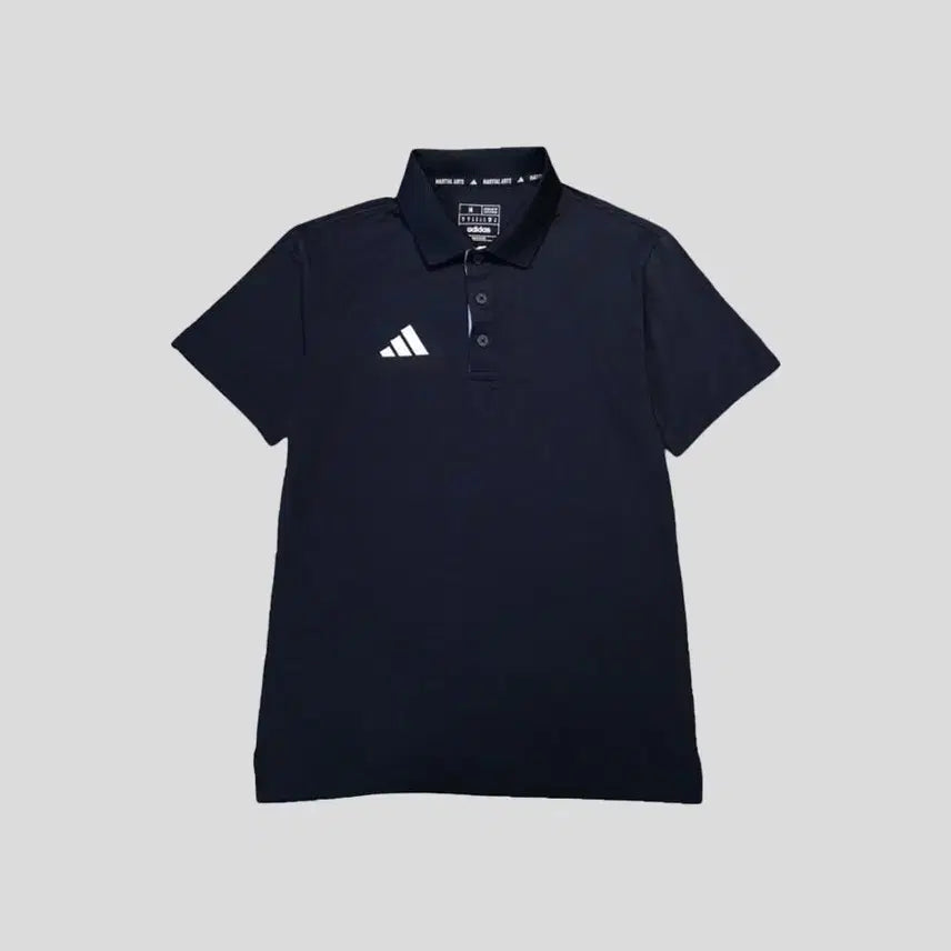 [BUNJANG] Adidas Martial Arts Jersey Navy White Logo Printing Regular Fit Short Sleeve T-Shirt / 아디다스 마샬아츠 네이비 화이트 로고프린팅 레귤러핏 져지 카라넥 반팔 티
