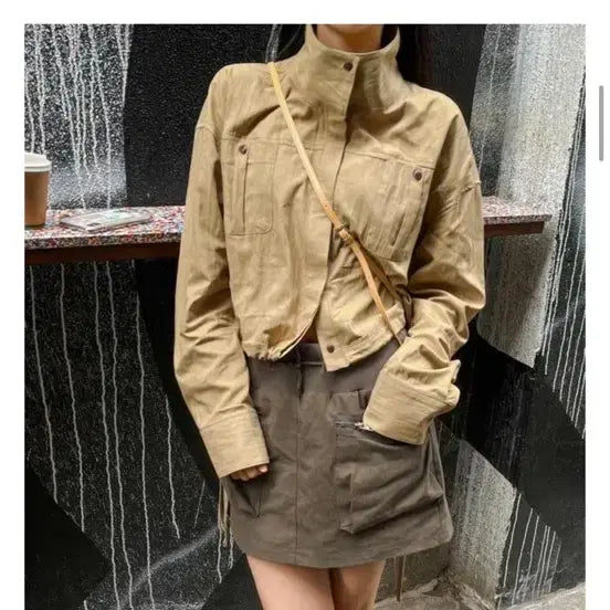 [BUNJANG] Hi-Neck Field Blouse Jacket / 하이넥 야상 블라우스 야상자켓