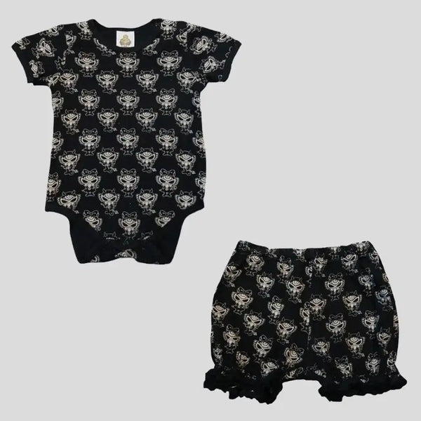 [BUNJANG] Hysteric Glamour Mini JP Devil Character Pattern Top & Bottom Set / 히스테릭글래머 히스테릭미니 JP 키즈아동 블랙 화이트 데빌 캐릭터 패턴