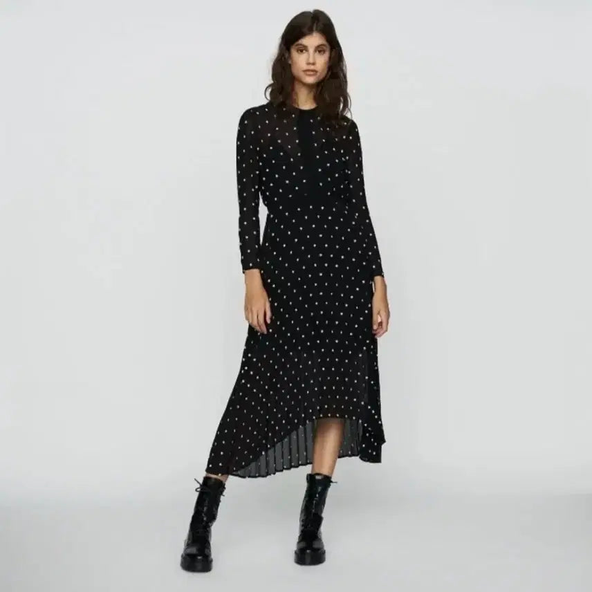 [BUNJANG] Maje Pleated Sheer Dress / maje 마쥬 플리츠 시스루 원피스 1