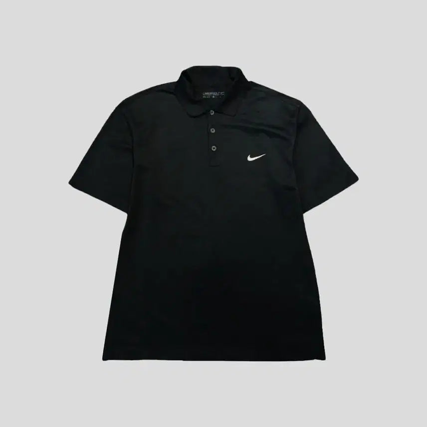 [BUNJANG] Nike Golf Dri-FIT Swoosh Logo Collar Neck Jersey Short Sleeve / 나이키 골프 블랙 화이트 스우시 로고 골프웨어 드라이핏 카라넥 져지 반팔