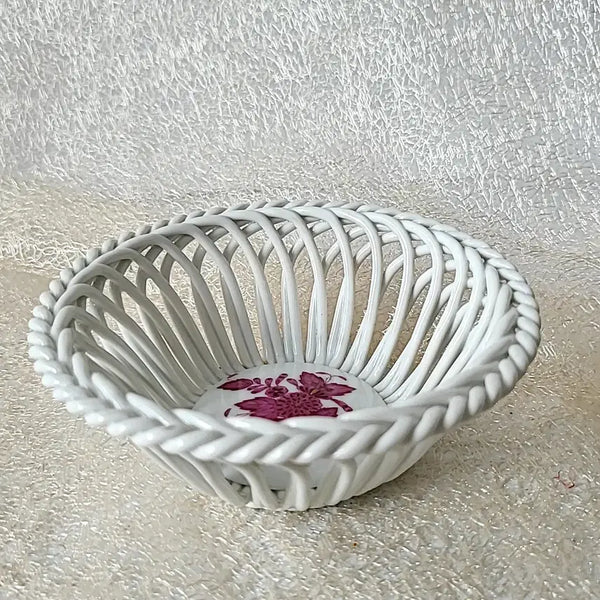 [BUNJANG] Herend Pink Apponyi Reticulated Bowl / 헤렌드 핑크아포니 투각 볼