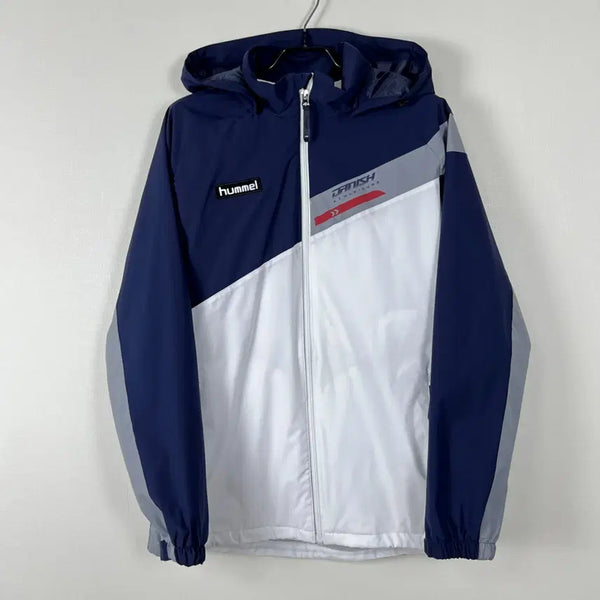 [BUNJANG] Hummel Hummer Hooded Windbreaker Jacket Navy/White Men's 110 / 험멜 험머 후드 바람막이 자켓 점퍼 남110 라덴 빈티지