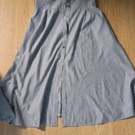 [BUNJANG] Striped Long Dress / 반팔 스트라이프 롱원피스