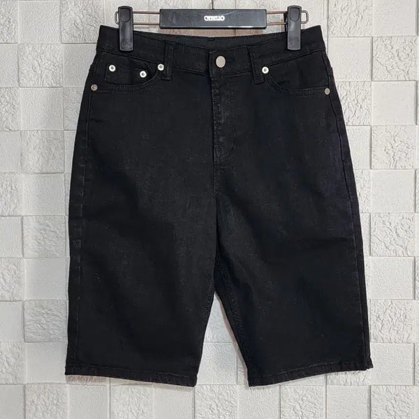 [BUNJANG] Cheese M% Black Denim Banding Shorts / 치즈M% 블랙 데님 밴딩 반바지