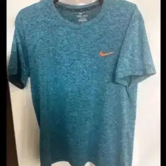 [BUNJANG] Nike Embroidered Swoosh Dri-FIT Training T-Shirt - Blue Melange / 나이키 자수 스우시 드라이핏 기능성 트레이닝 반팔티 블루 멜란지