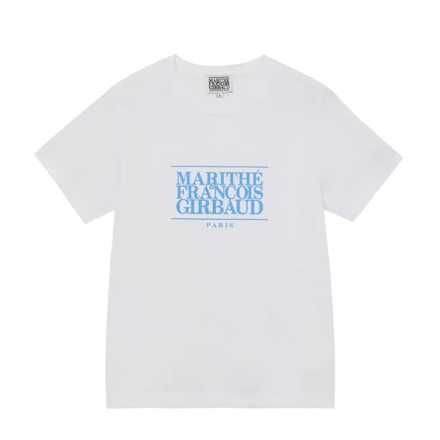 [BUNJANG] Marithe Francois Girbaud W Classic Logo T-Shirt White Sky Blue / (새상품) 마리떼 프랑소와 저버 W 클래식 로고티 화이트 스카이블루 반팔