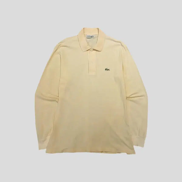 [BUNJANG] Lacoste Croc Patch Long Sleeve Polo Shirt / 라코스테 서광 90s 라이트옐로우 크록패치 PK 피케 카라넥 긴팔 티셔츠