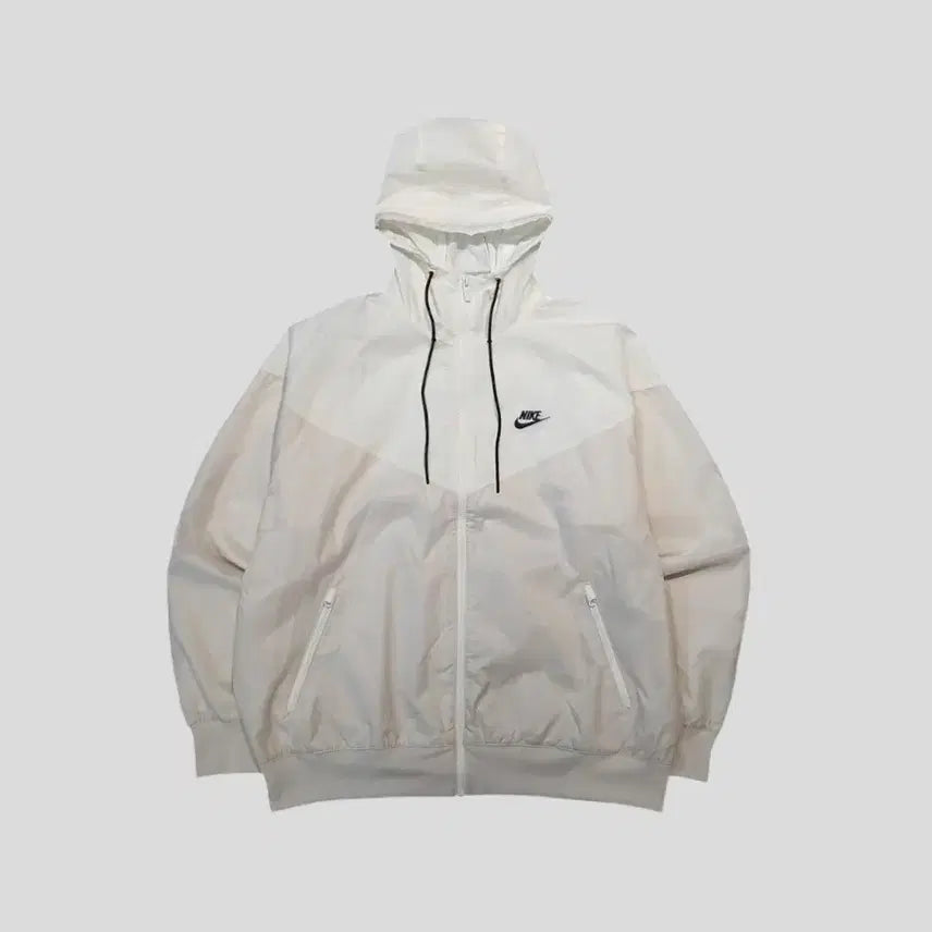 [BUNJANG] Nike Futura Logo Colorblock Windrunner Hoodie Beige/White/Black 2XL / 나이키 베이지 화이트 블랙 배색 퓨추라로고 윈드러너 후드 바람막이 2XL
