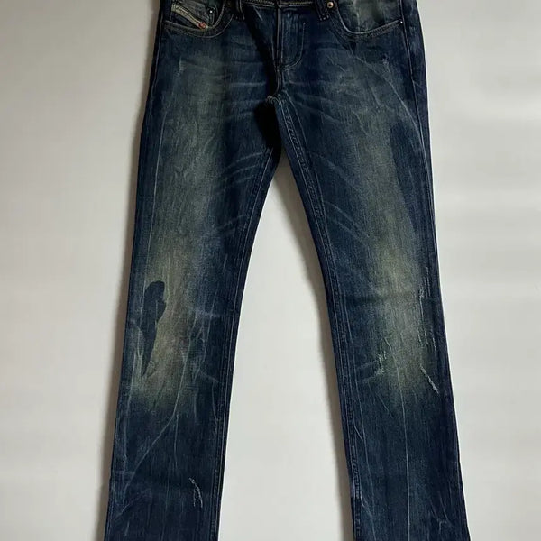 [BUNJANG] Diesel Low-Key Semi-Bootcut Vintage Wash Denim Jeans Size 27 / 디젤 로우키 세미부츠컷 빈티지워싱 데님 팬츠 플레어진 청바지 27