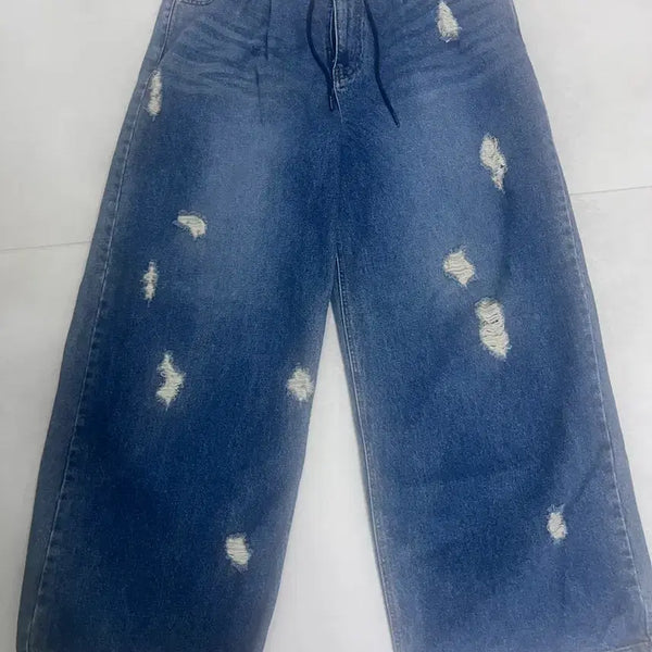 [BUNJANG] Juun.J Damaged Wide Fit Denim Pants / 준지 데미지진