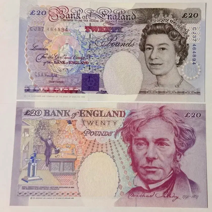 [BUNJANG] United Kingdom 1990-91 20 Pounds Uncirculated Banknote / 영국 1990~91  20파운드 미사용