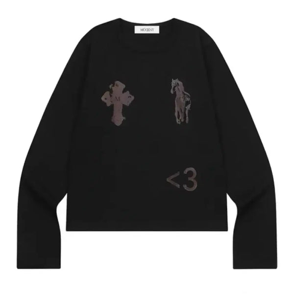 [BUNJANG] Musent Antique Cross Pony Long Sleeve Black / 무센트 앤틱 크로스 포니 롱 슬리브 블랙
