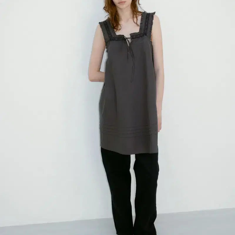 [BUNJANG] Ribonbit Velo Dress Charcoal / 리본빛 Velo Dress 새상품 차콜