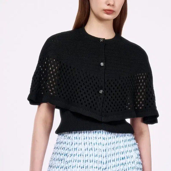 [BUNJANG] Lanvin Collection Openwork Crochet Knit Cape / 랑방컬렉션 오픈워크 크로셰 니트 케이프