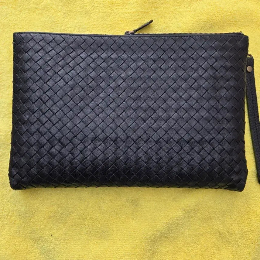 [BUNJANG] Bottega Veneta Weave Pattern Clutch Bag Black / 보테가베네타 클러치 블랙