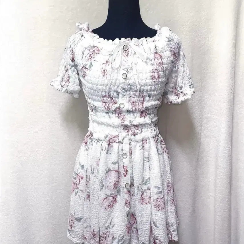 [BUNJANG] Lizlisa Floral Off-Shoulder Dress / 리즈리사 플로럴 오프숄더 원피스 로걀 로맨틱갸루 히메카지 핀터 러블리