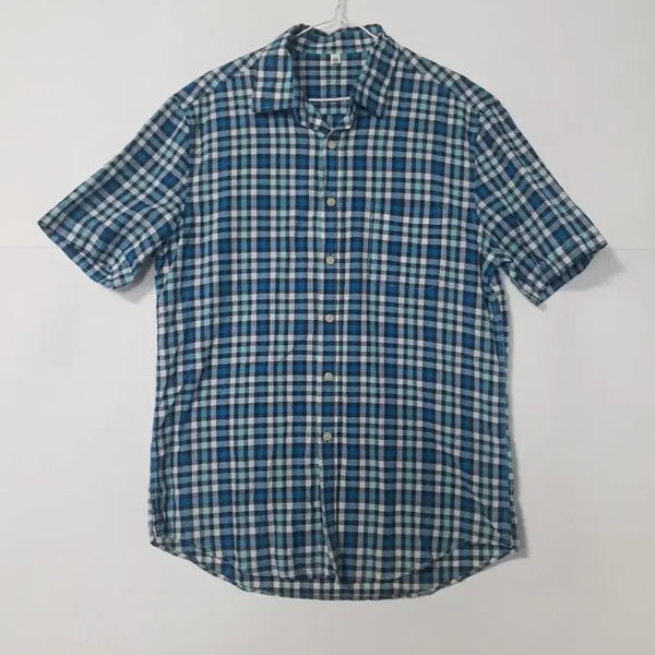 [BUNJANG] Men's Plaid Short-Sleeve Shirt / 체크무늬 반팔 셔츠 남성 0079