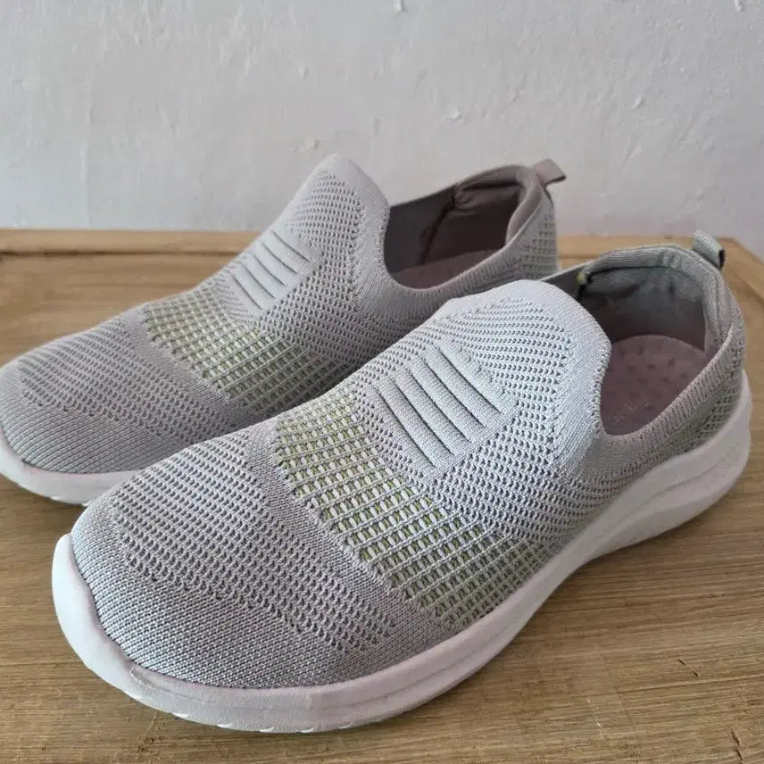 [BUNJANG] Crocodile Grey Knit Slip-On Sneakers Size 260 / 크로크다일 운동화 260