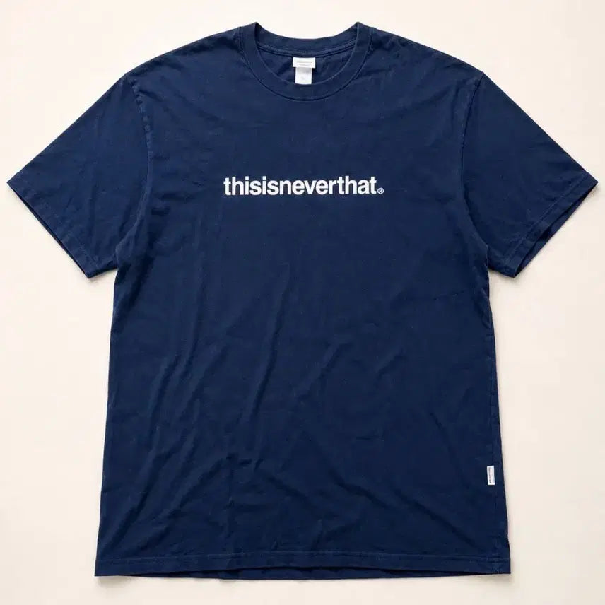 [BUNJANG] Thisisneverthat Navy Logo Round Short Sleeve T-Shirt XL / Thisisneverthat 디네뎃 네이비 로고 라운드 반팔 P604