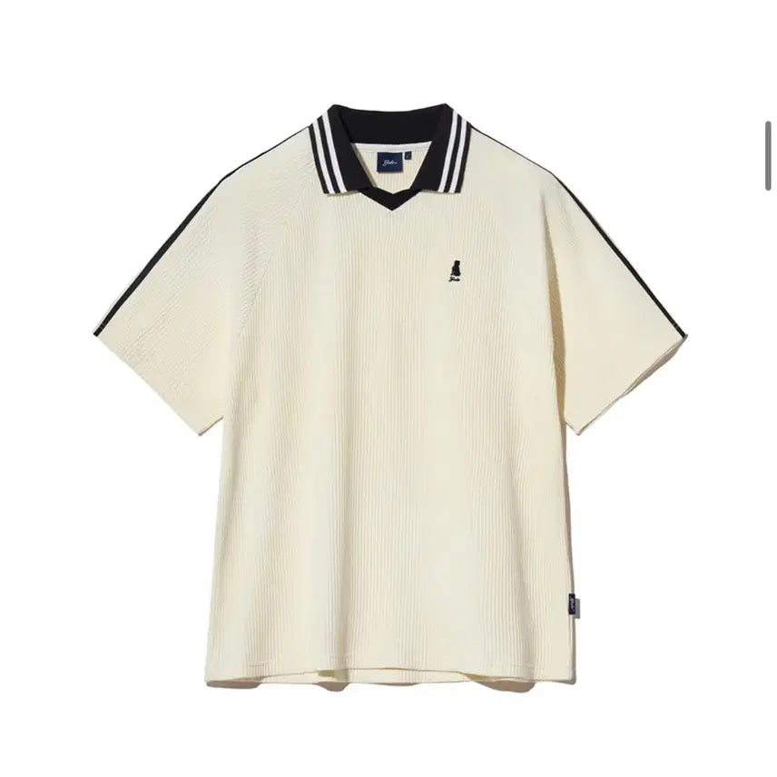 [BUNJANG] YALE Sporty Waffle Collar Short Sleeve T-Shirt Ivory XS / 예일 스포티 와플 카라 반팔 티셔츠 아이보리 XS