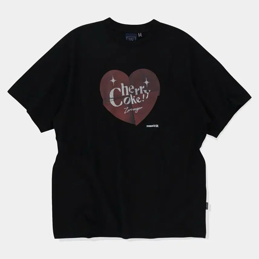 [BUNJANG] Romantic Crown Cherry Heart T-Shirt / 로맨틱크라운 체리 하트 반팔티