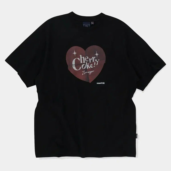 [BUNJANG] Romantic Crown Cherry Heart T-Shirt / 로맨틱크라운 체리 하트 반팔티
