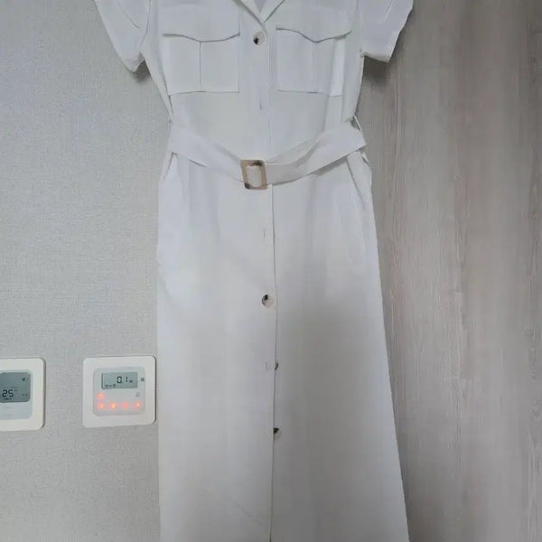 [BUNJANG] White Belt Long Dress / 화이트 벨트원피스