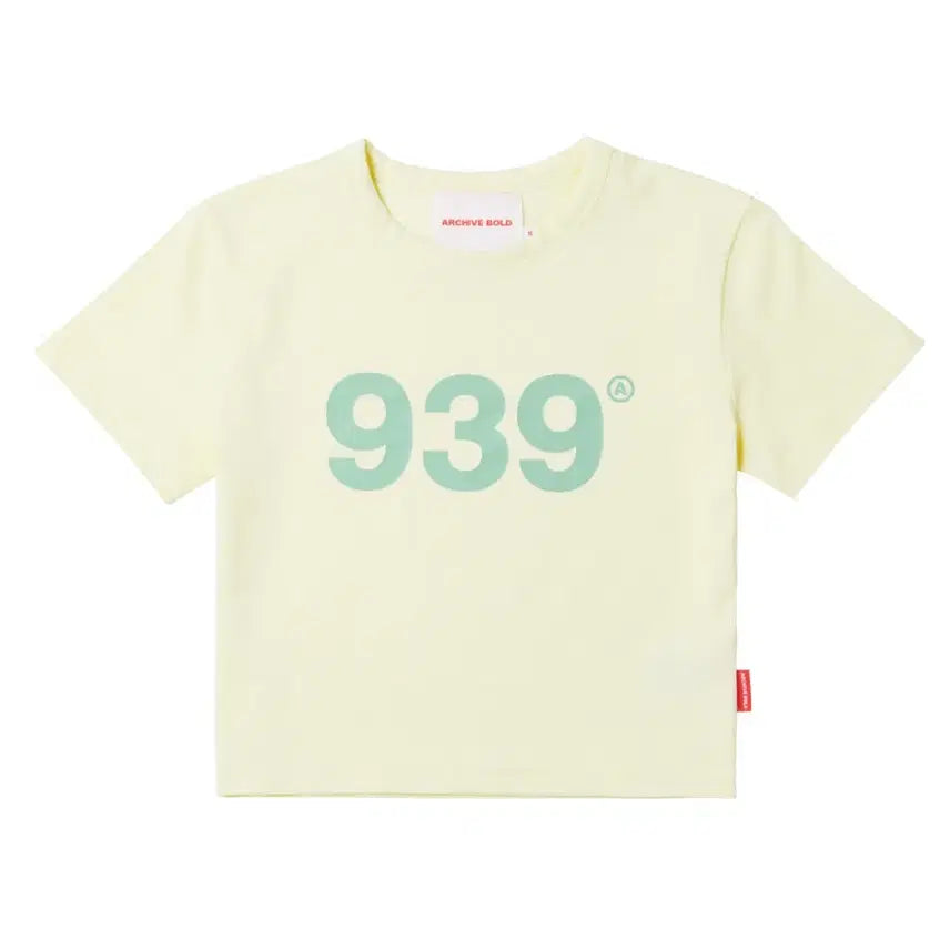[BUNJANG] Archivebold 939 Logo Cropped Top Lemon / 아카이브볼드 939 로고 크롭탑 레몬